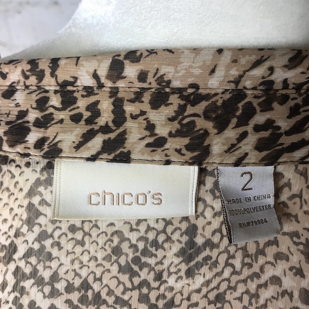 Chico’s Sheer Leopard Print Button Up - image 3